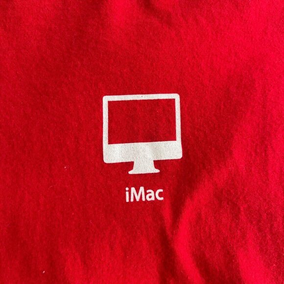 APPLE STORE T Shirt Unisex Women Red Macintosh iMac Employee Short Sleeve Tee S - Picture 4 of 15